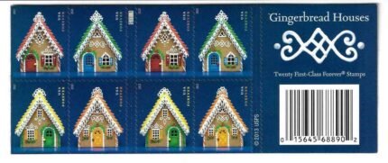 US Holiday Gingerbread Houses Forever Postage Stamps